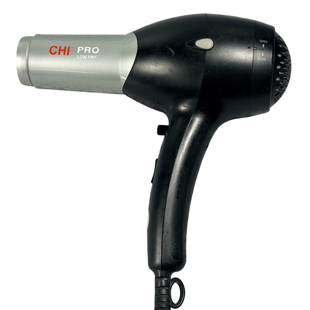 CHI Pro Hair Dryer Low EMF Black Silver Ceramic Ionic Professional Salon Tool